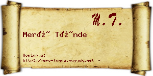 Merő Tünde névjegykártya